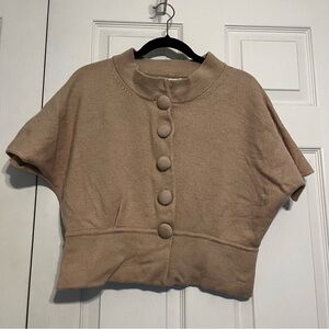 Banana Republic 100% Wool Short Sleeved Cardigan Size Medium Cottagecore Buttons